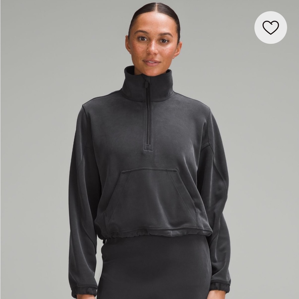 Lululemon Brushed Softstreme Half Zip, Black, Size 8